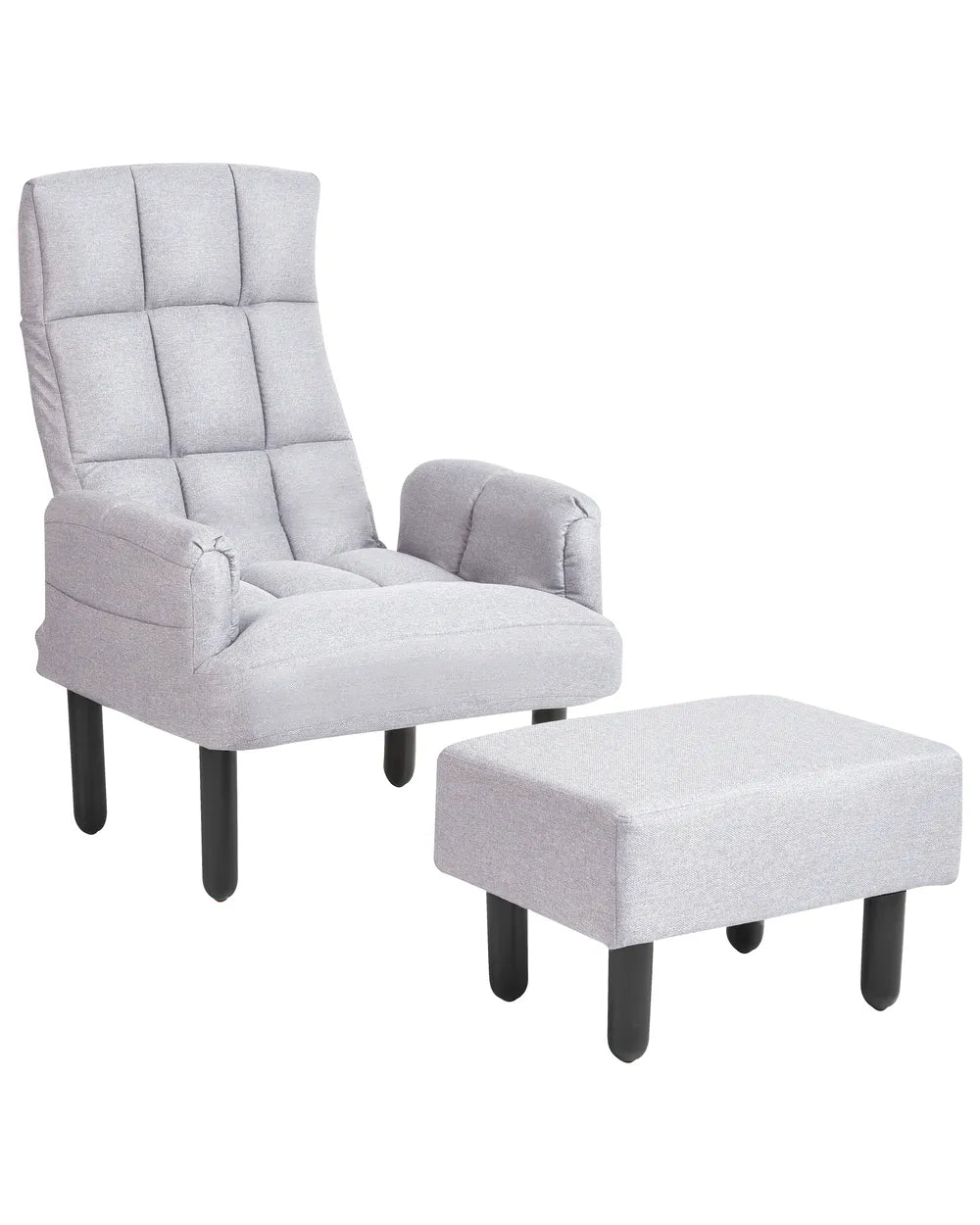 Recliner Chair with Footstool Fabric Grey Ambrie