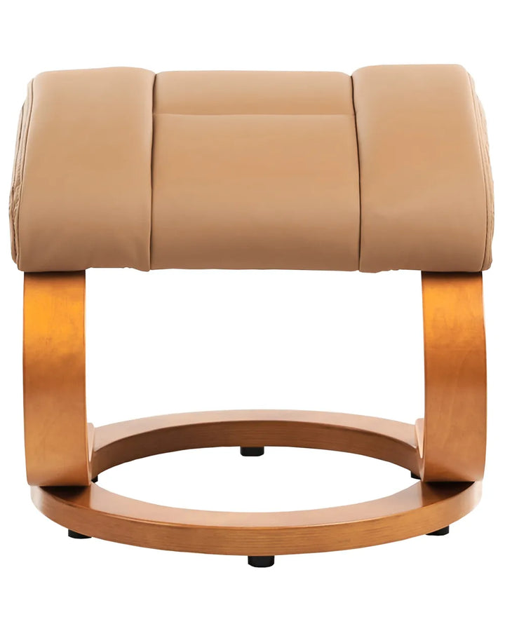 Massage Chair with Footstool Faux Leather Sand Beige Silton