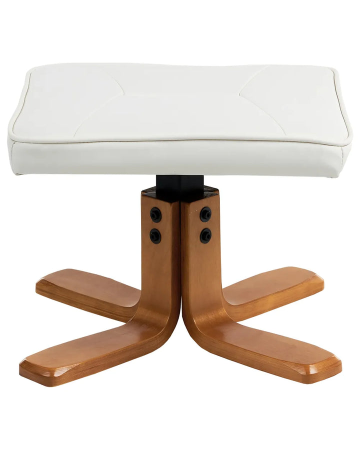 Massage Chair with Footstool Faux Leather Off-White Alixon