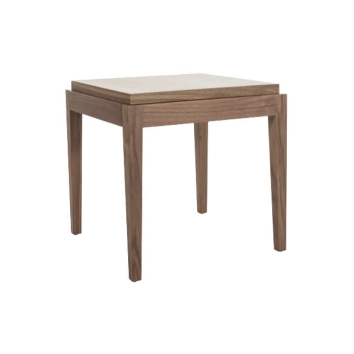 Peony Walnut Brown Oak Wood Side Table