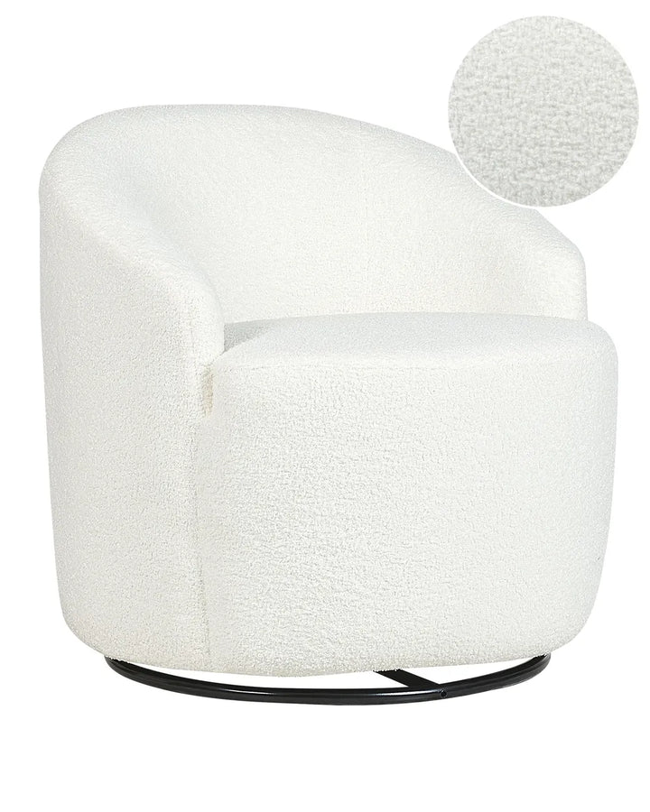 White textured armchair on a white background
