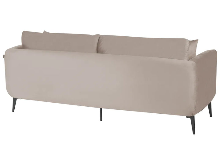Sofa 3 Seater Velvet Beige Palmieri