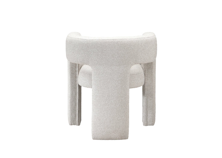 Crescent Mink Boucle Three Leg Boucle Armchair