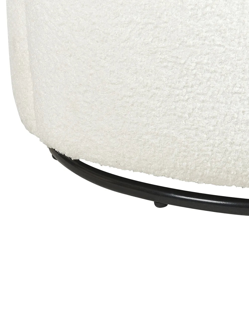 Swivel Armchair Boucle Off-White Halcott