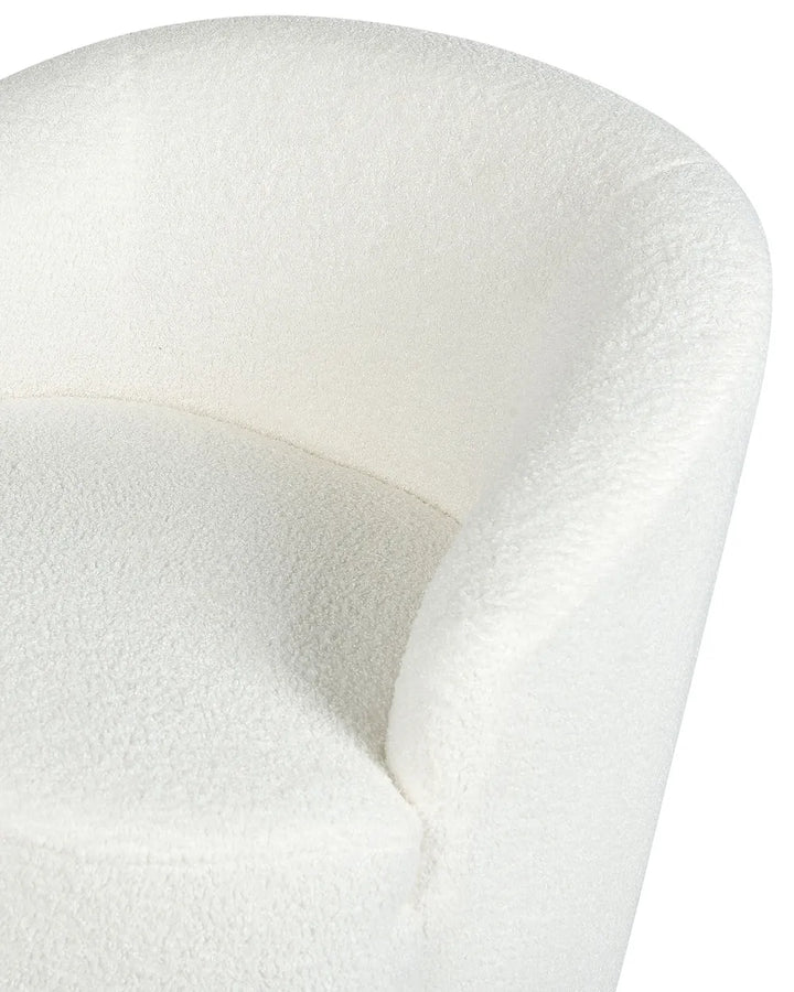 Swivel Armchair Boucle Off-White Halcott
