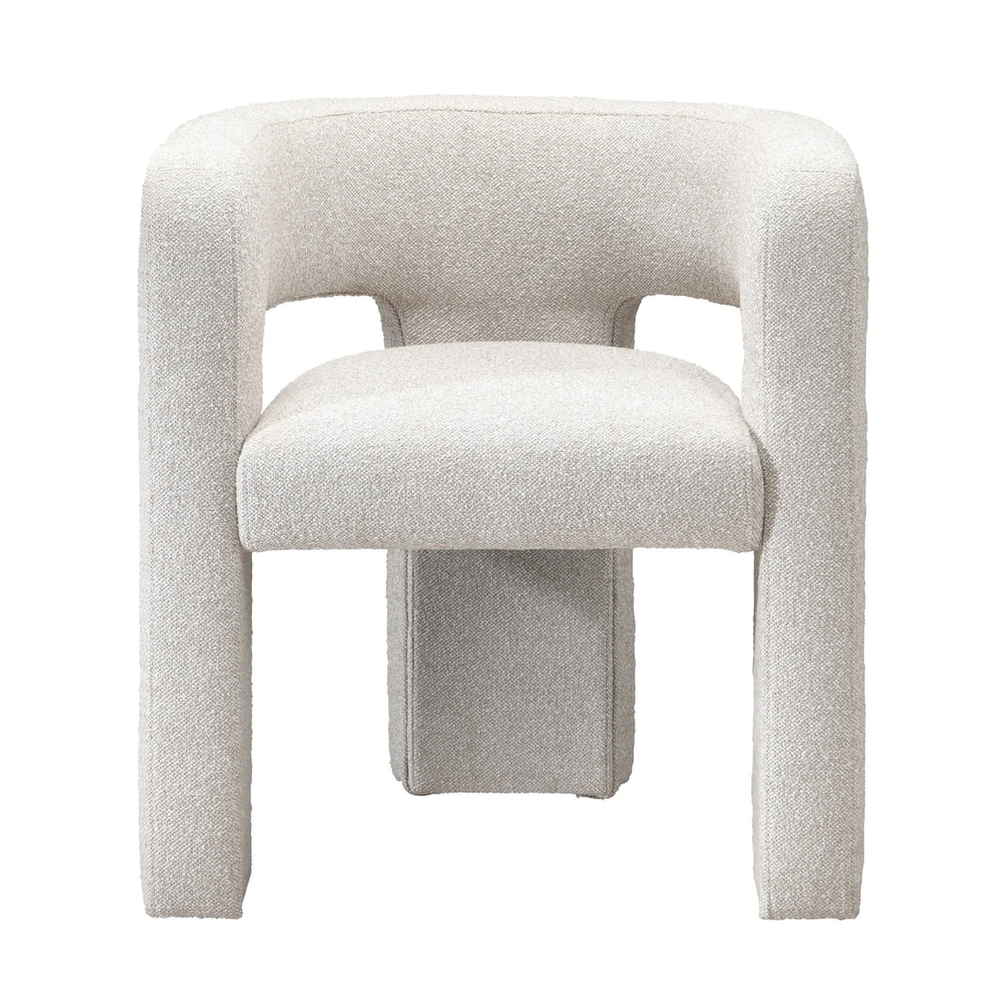 Beige textured chair on a white background