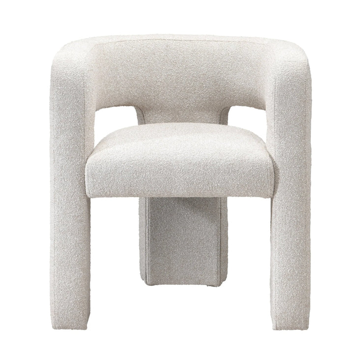 Beige textured chair on a white background