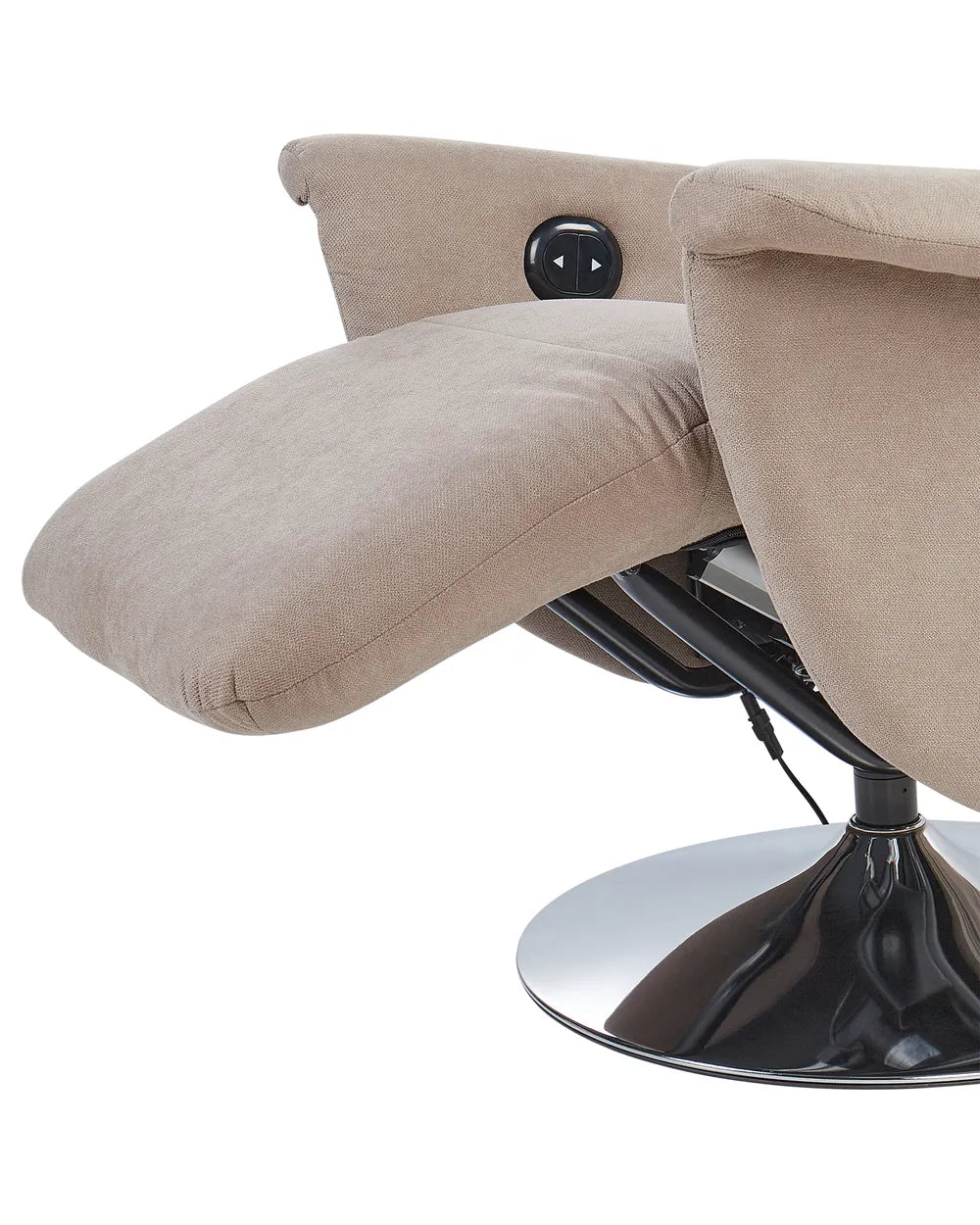 Recliner Chair With Footrest Fabric Taupe Keyri