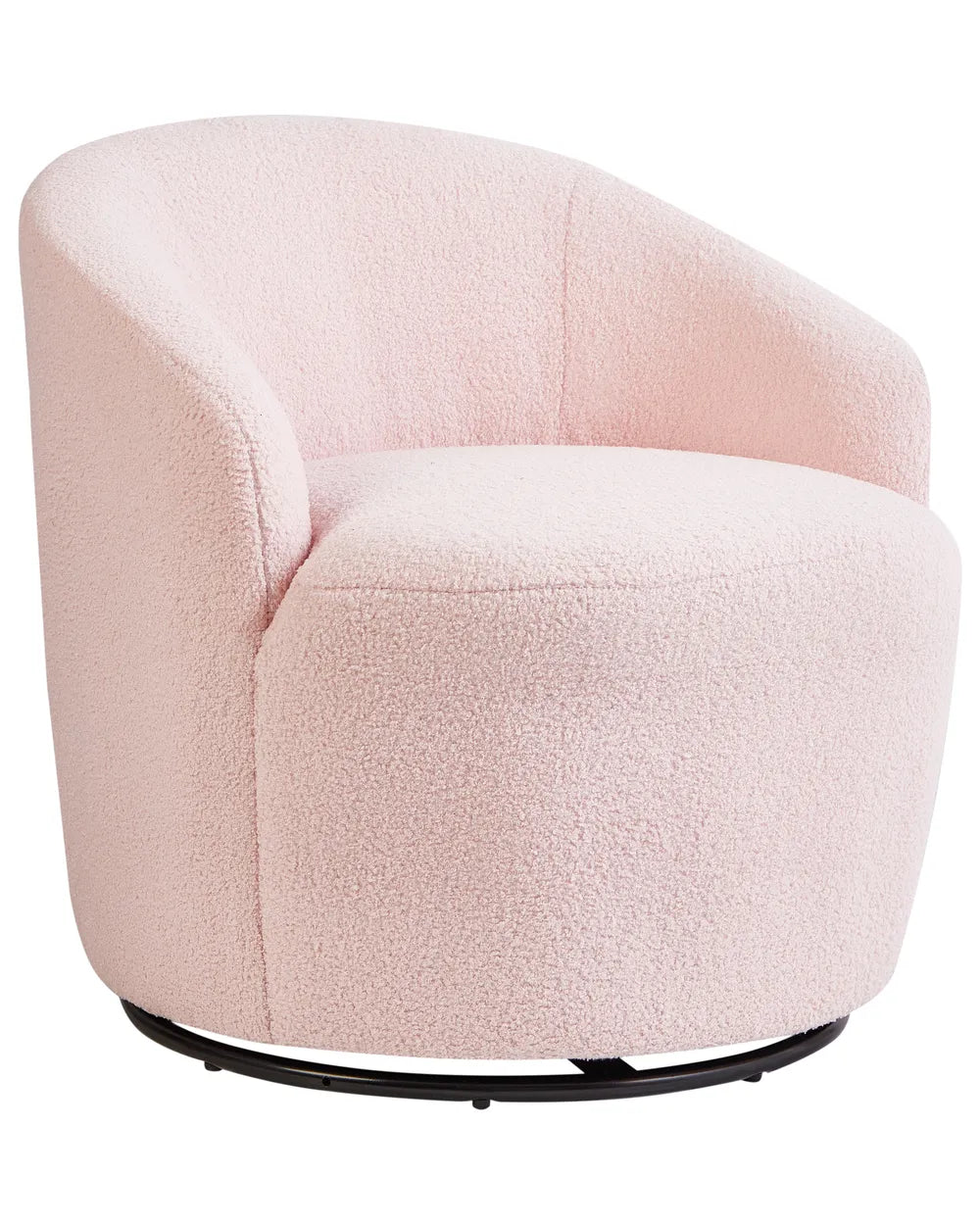 Swivel Armchair Boucle Pastel Pink Halcott