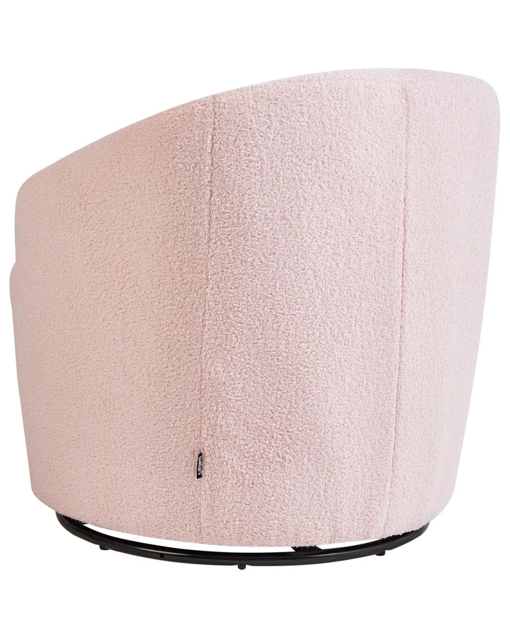 Swivel Armchair Boucle Pastel Pink Halcott