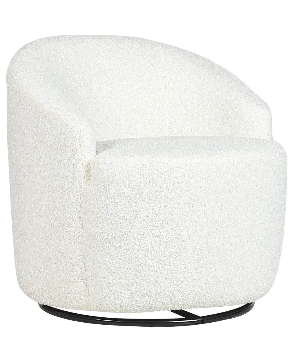 Swivel Armchair Boucle Off-White Halcott