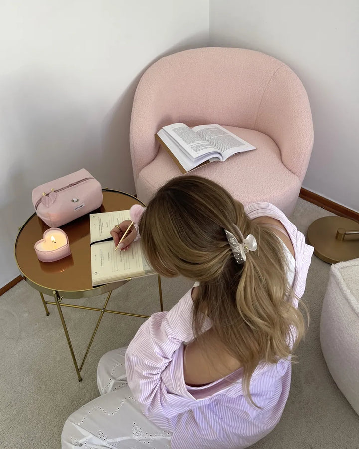 Swivel Armchair Boucle Pastel Pink Halcott