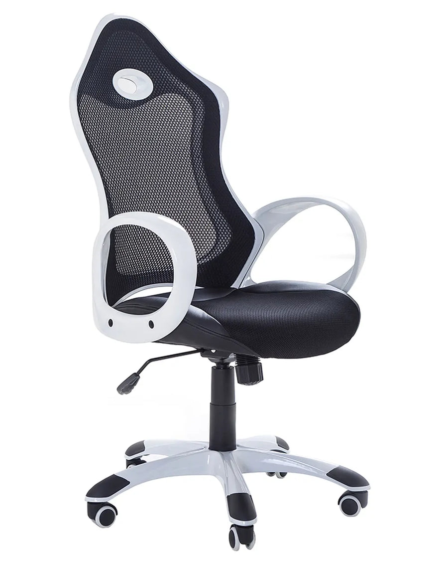 Black and white office chair on a white background