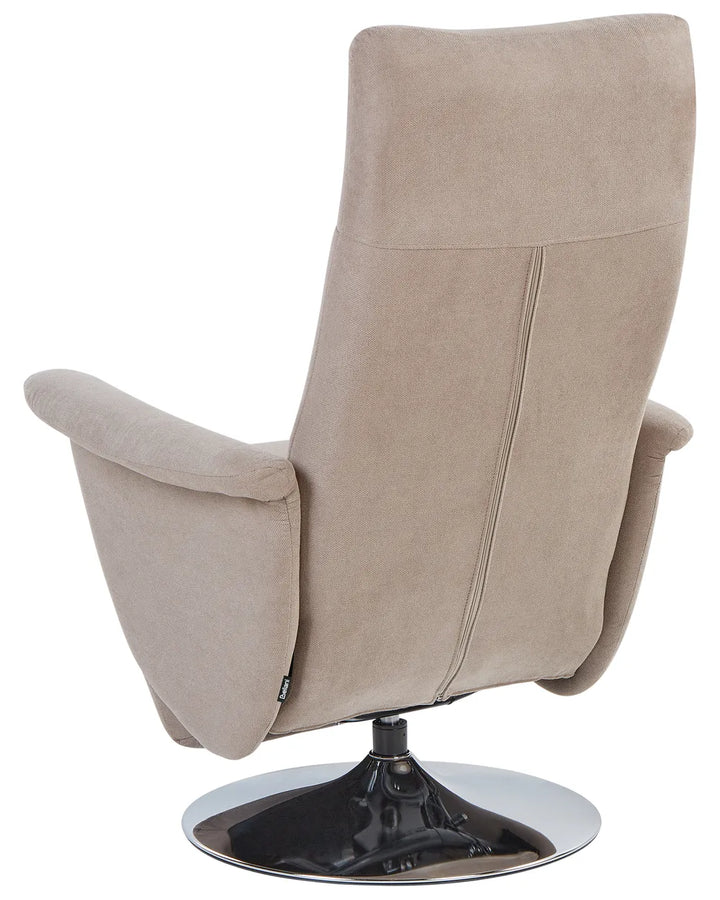 Recliner Chair With Footrest Fabric Taupe Keyri