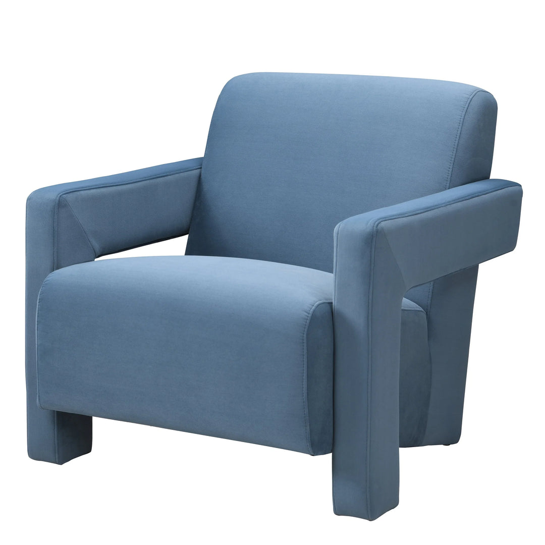Blue armchair on a white background