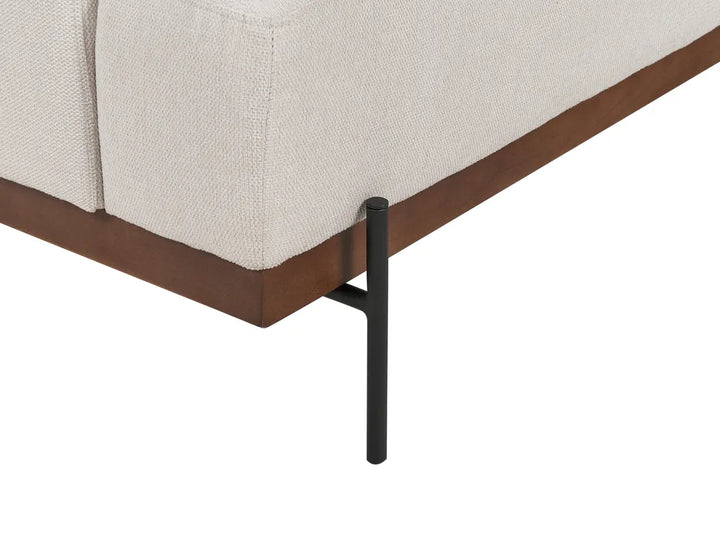 Corner Sofa 3 Seater Fabric Light Beige Left Hand Ibach