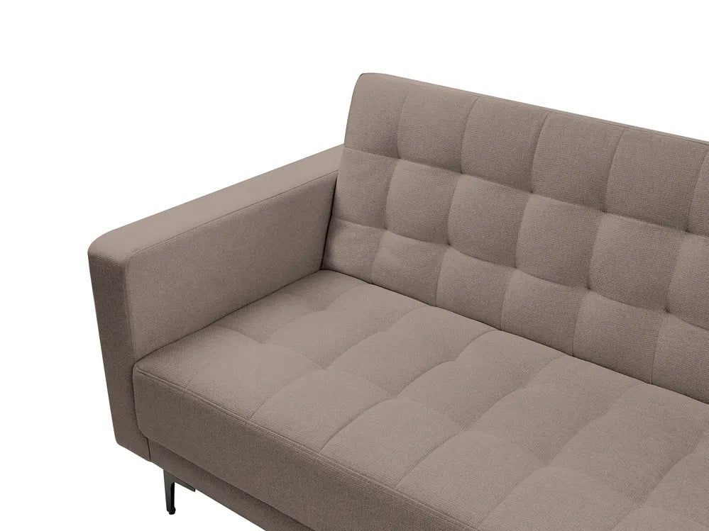 Modular Corner Sofa Bed 4 Seater Fabric Taupe with Ottoman Left Hand Denby