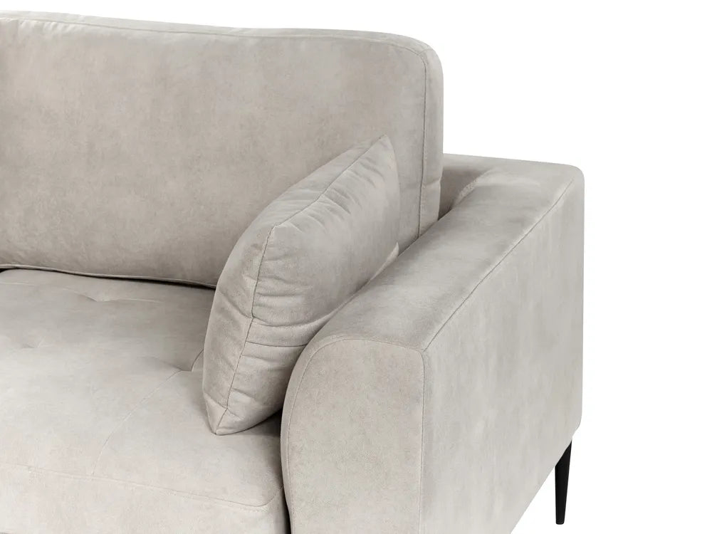 Corner Sofa 3 Seater Velvet Grey Right Hand Weller