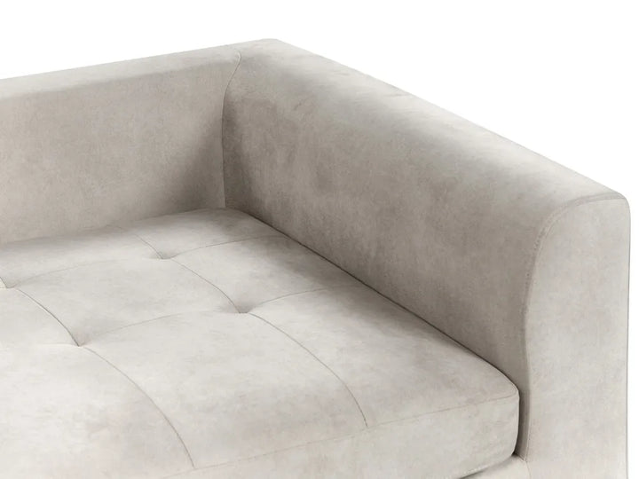 Corner Sofa 3 Seater Velvet Grey Right Hand Weller