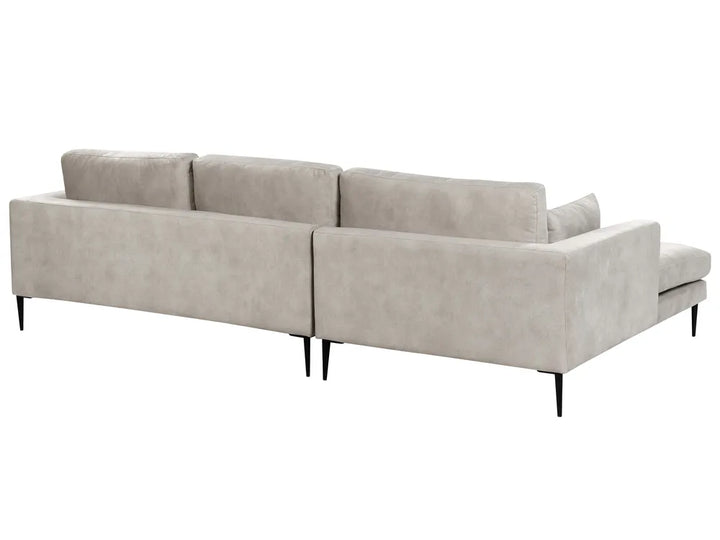 Corner Sofa 3 Seater Velvet Grey Right Hand Weller