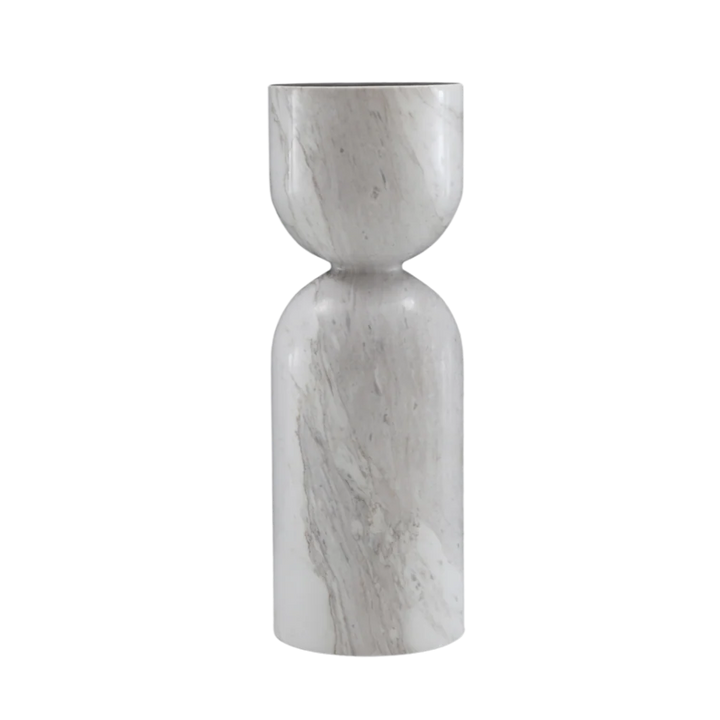 Marble-patterned vase on a white background