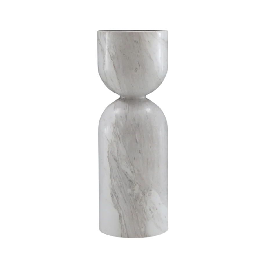 Marble-patterned vase on a white background