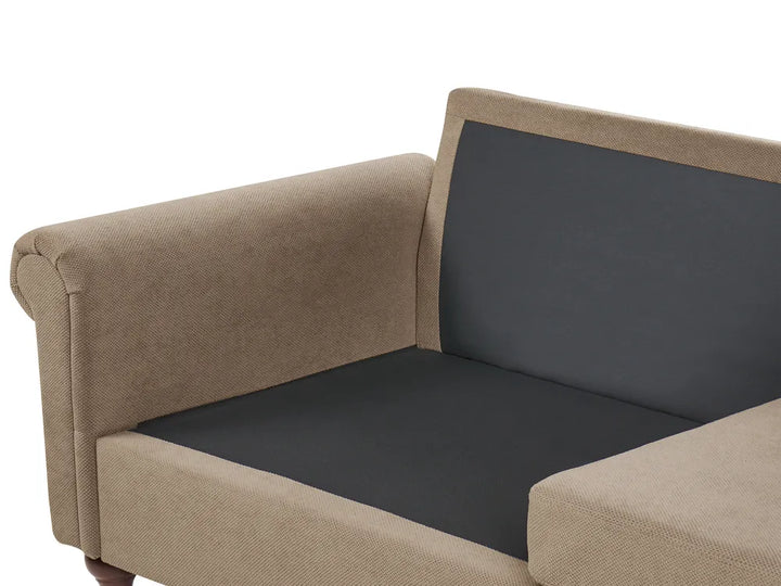 Sofa 3 Seater Fabric Brown Laurice