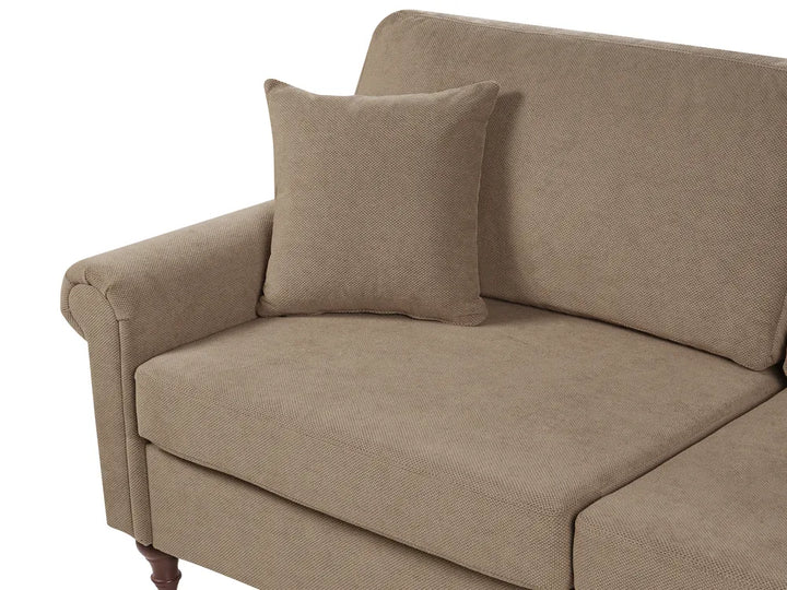 Sofa 3 Seater Fabric Brown Laurice