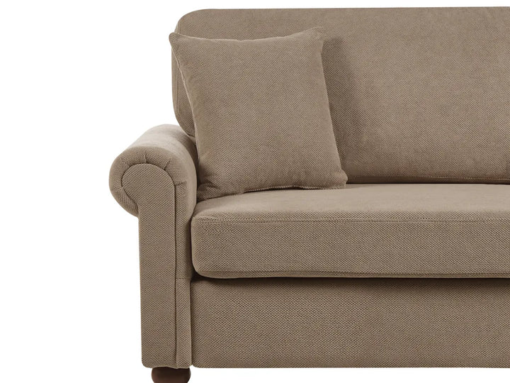 Sofa 3 Seater Fabric Brown Laurice