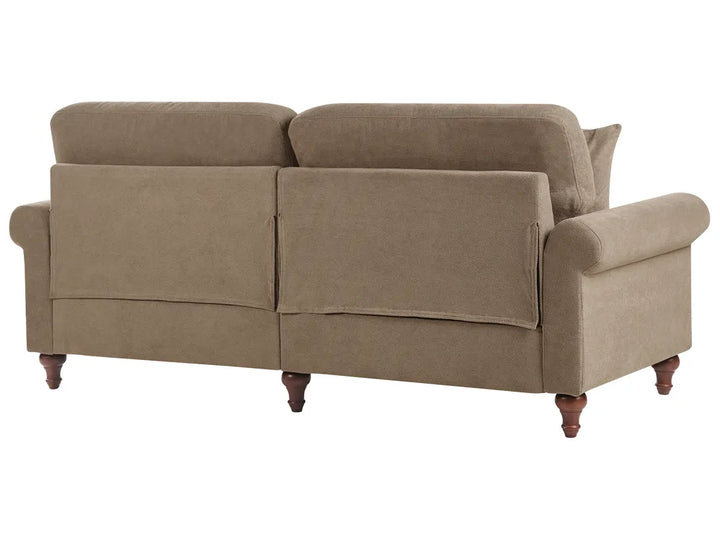 Sofa 3 Seater Fabric Brown Laurice