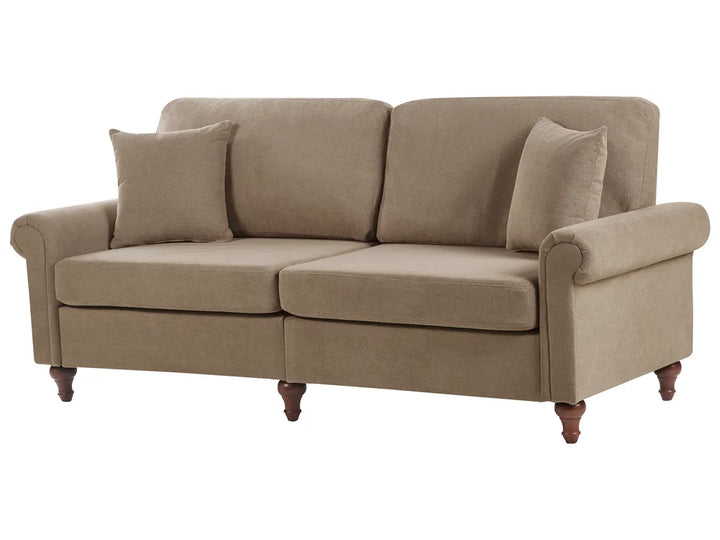 Sofa 3 Seater Fabric Brown Laurice