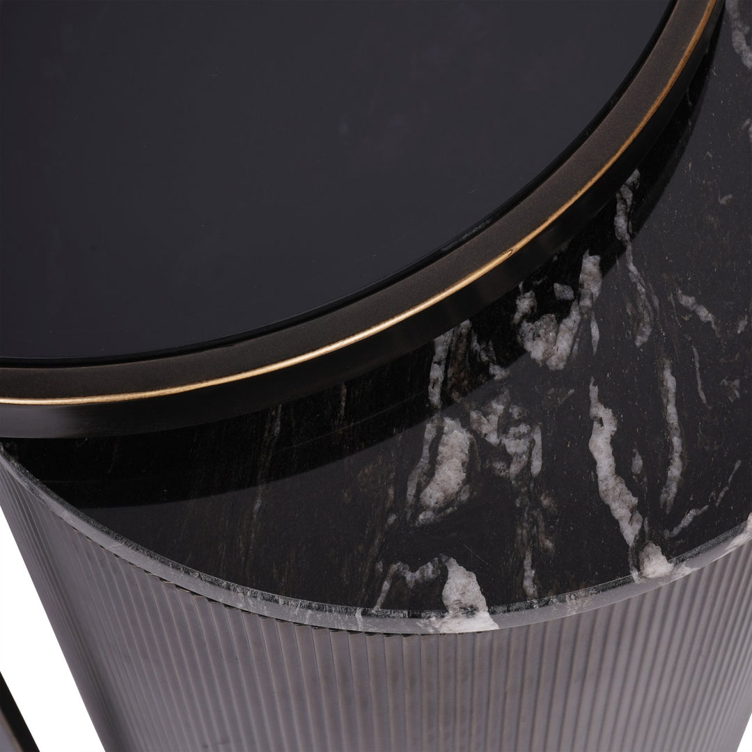Libra Belvedere Black Nest of 2 Round Side Tables