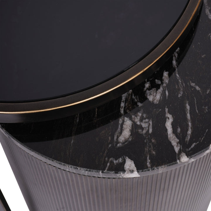 Libra Belvedere Black Nest of 2 Round Side Tables