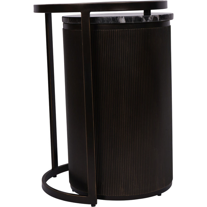 Libra Belvedere Black Nest of 2 Round Side Tables