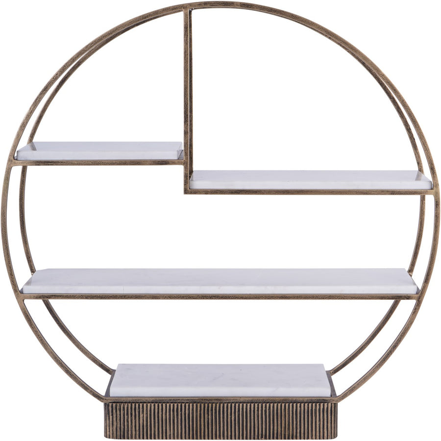 Luxury Belvedere multi tier serving stand in aged gold metal and marble
