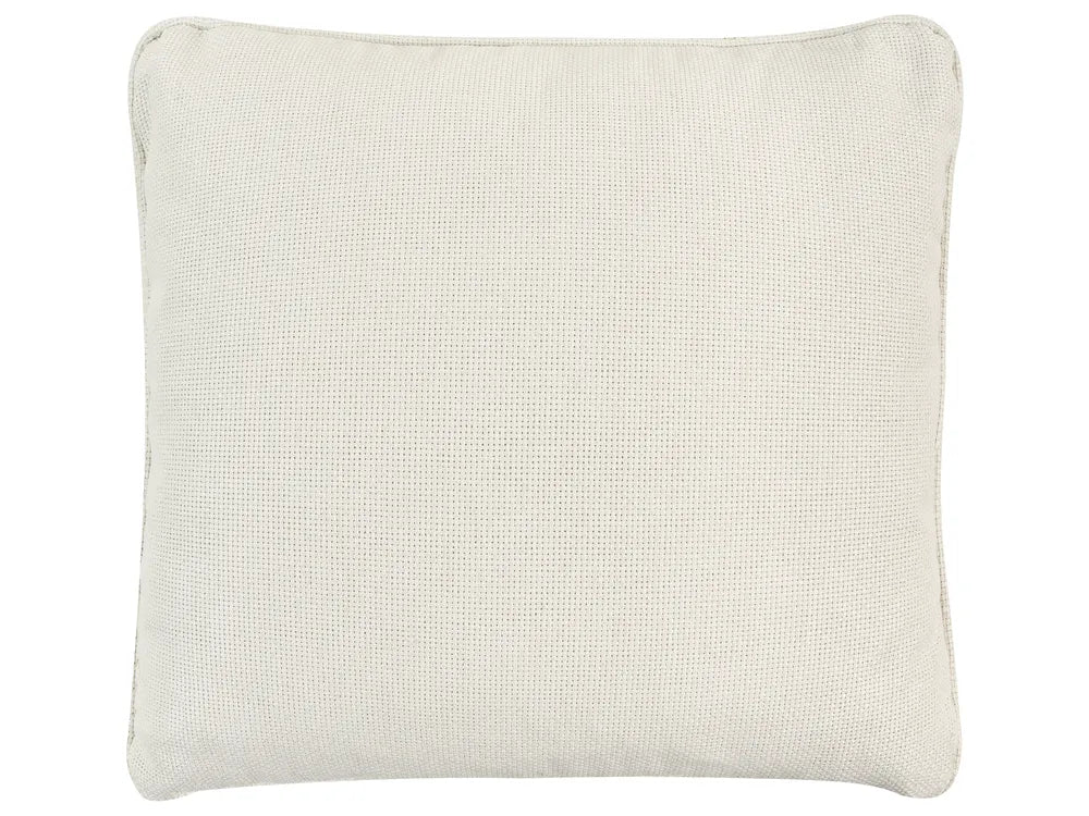 Sofa 3 Seater Fabric White with Ottoman Lilianah