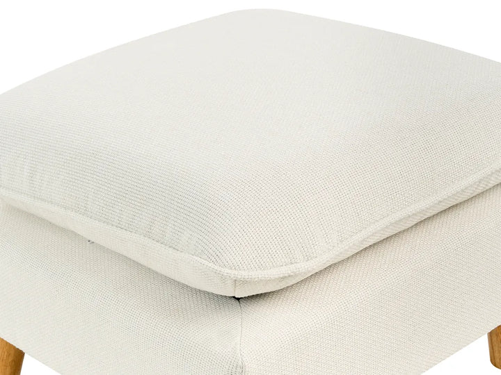 Sofa 3 Seater Fabric White with Ottoman Lilianah