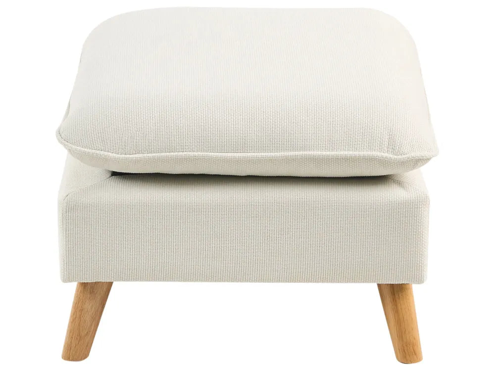 Sofa 3 Seater Fabric White with Ottoman Lilianah