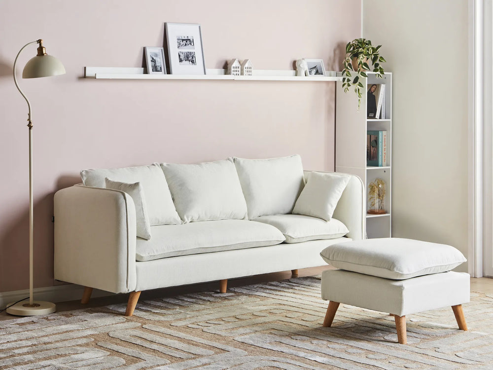 Modern 3 seater sofa with matching ottoman