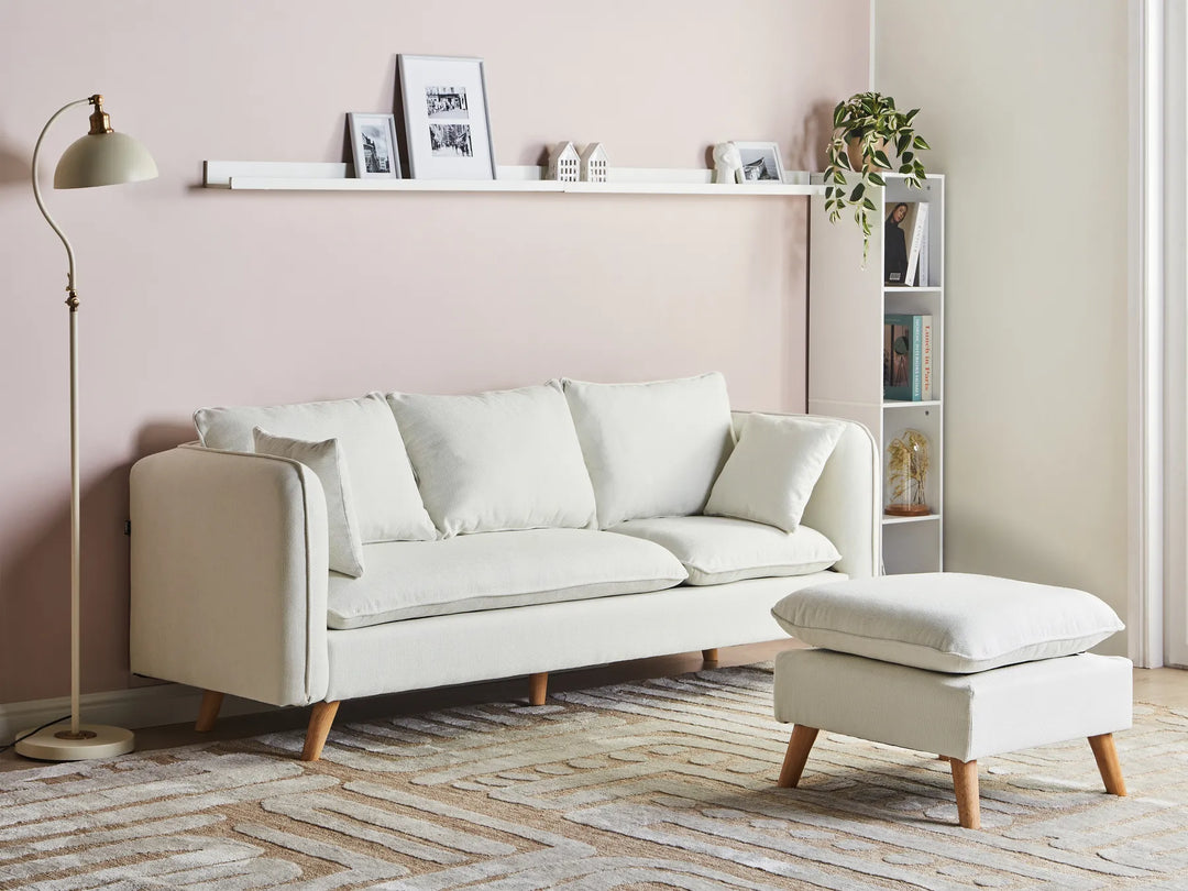 Modern 3 seater sofa with matching ottoman