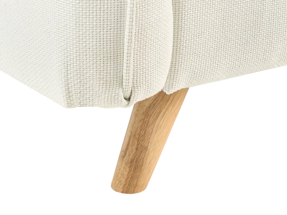 Sofa 3 Seater Fabric White with Ottoman Lilianah