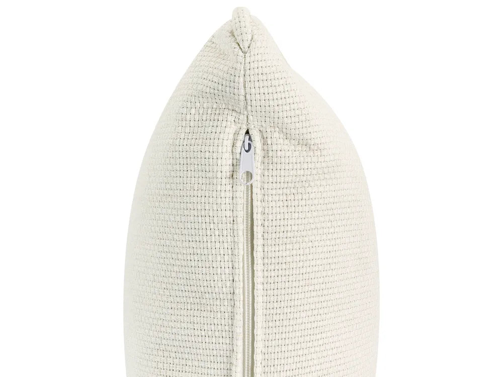 Sofa 3 Seater Fabric White with Ottoman Lilianah