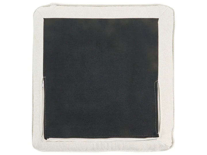 Sofa 3 Seater Fabric White with Ottoman Lilianah