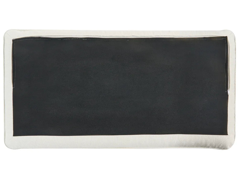 Sofa 3 Seater Fabric White with Ottoman Lilianah