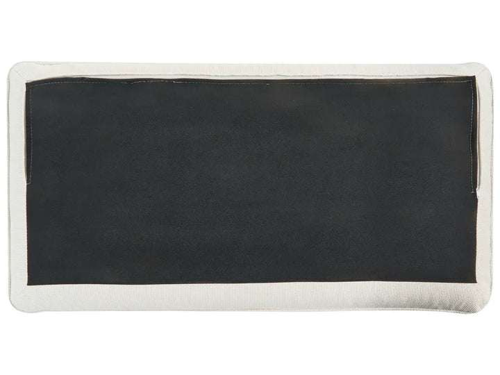 Sofa 3 Seater Fabric White with Ottoman Lilianah