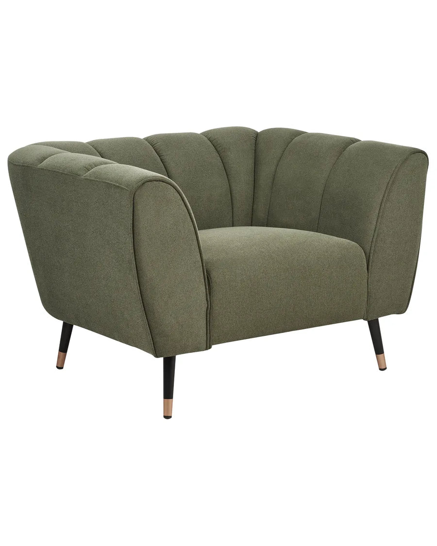 Green sofa on a white background