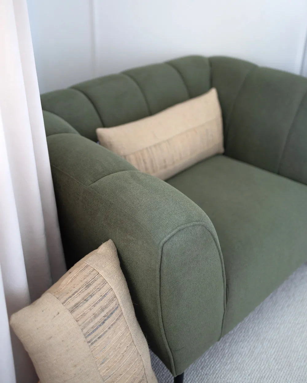 Armchair Fabric Green Anwella