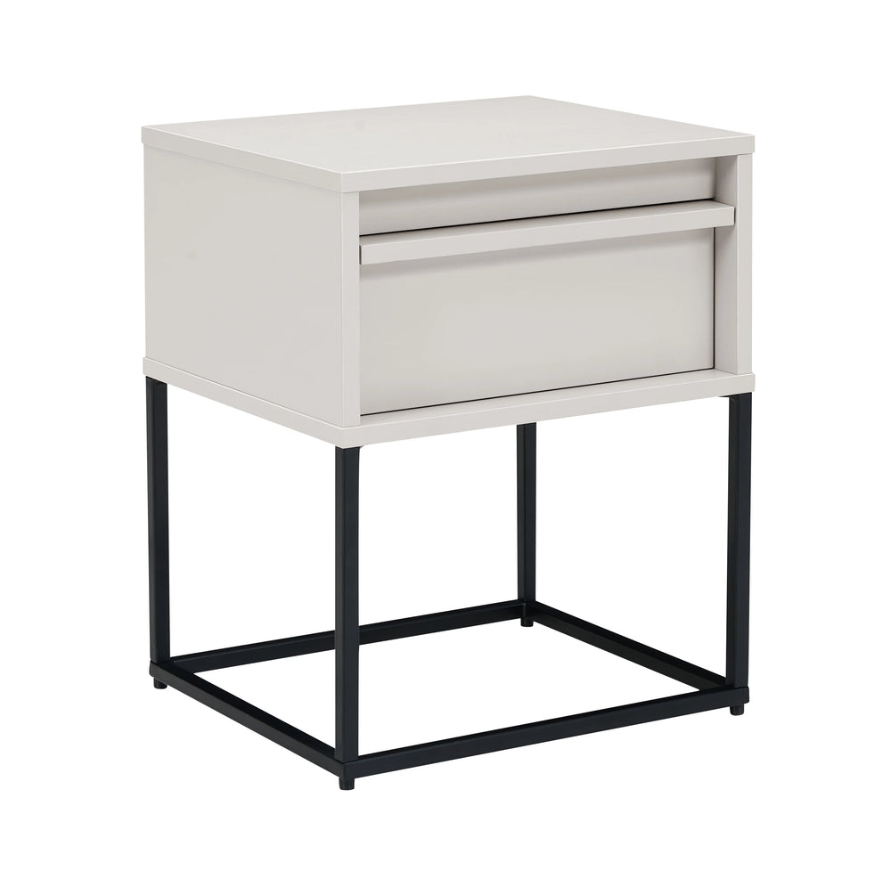 Albion bedside table in stone grey for contemporary bedrooms
