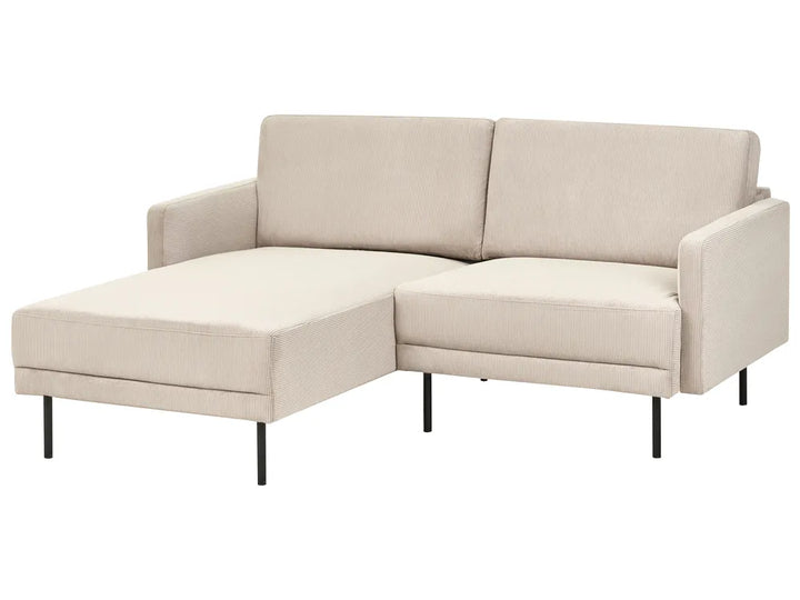Corner Sofa 2 Seater Corduroy Beige Right Hand Shayle