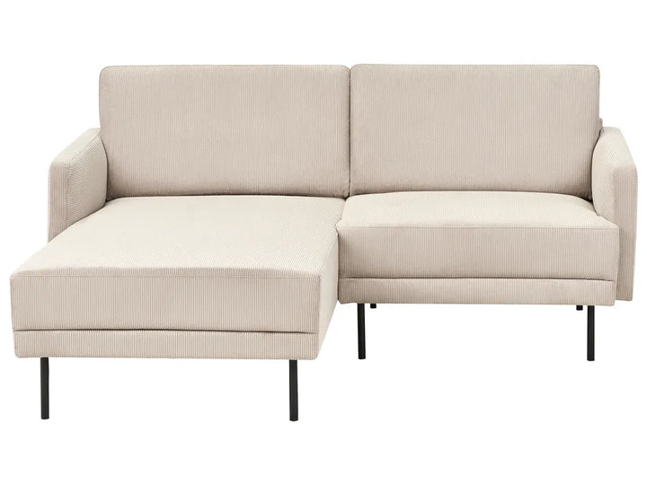 Beige sectional sofa on a white background